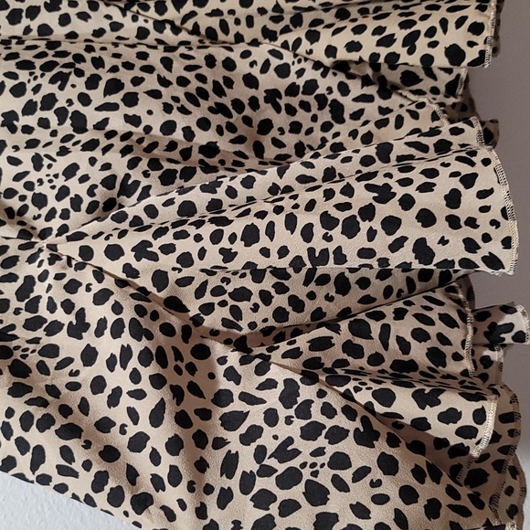 🔥 SALE LEOPARD ANIMAL PRINT SHEER GAUZE PEPLUM FLOATY FLARED MINI SKIRT XXL - Picture 4 of 12